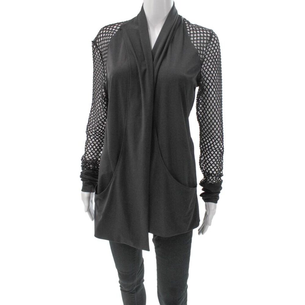 Anatomie Women Tunic Cardigan Cowl Neck Long Sleeve Gray Polyester Size L
